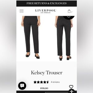 NWOT Liverpool Women's Classic Black Trousers